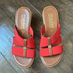 Never worn red strappy sandals